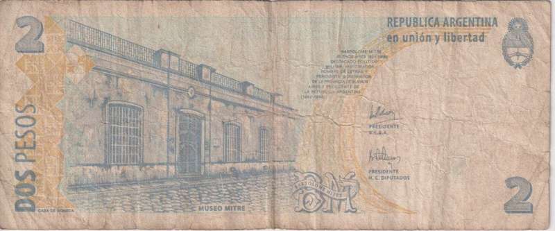 Argentina, 2 Pesos 2002  P-352 VF