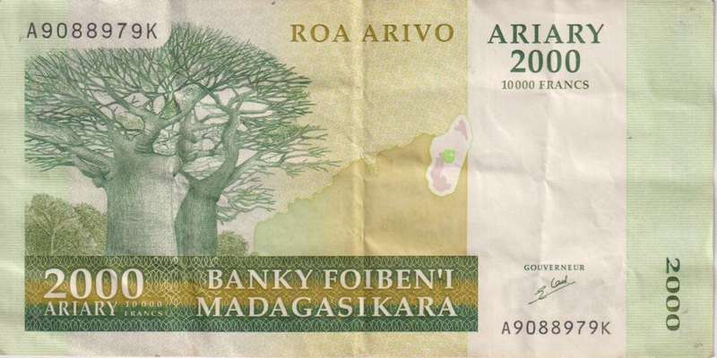 Madagascar 2000 Ariary 2003 P83 VF