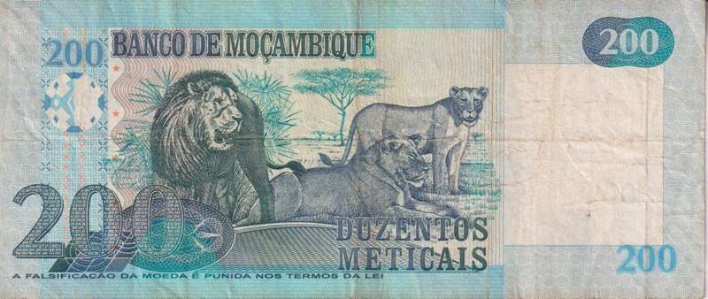 MOZAMBIQUE 200 METICALS 2011 P152 VF (USED)