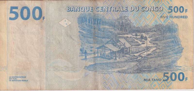Congo Democratic Republic 500 Francs 2002 P-96 VF