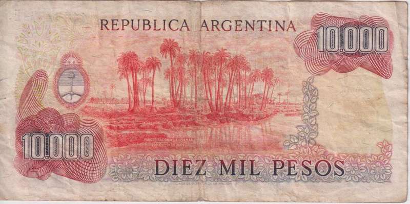 ARGENTINA 10,000 PESOS 1983 P306 F