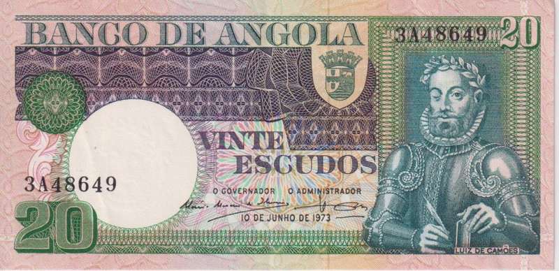 ANGOLA 20 ESCUDOS 1973 P104  XF