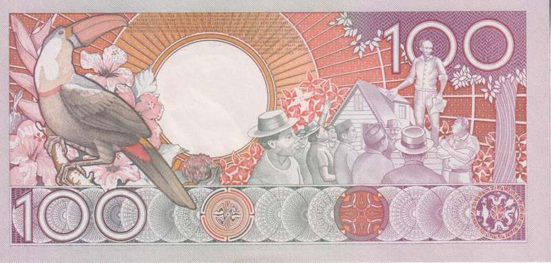 Suriname 100 Gulden 1986, P-133a.1 UNC