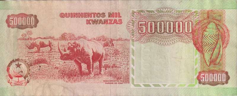 ANGOLA 500,000 KWANZAS 1991 P134 VF