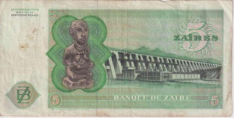 Zaire 5 ZAIRES 1977  PR3 F