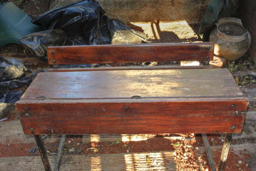 Childs double seater wooden desk from 1960's in good condition