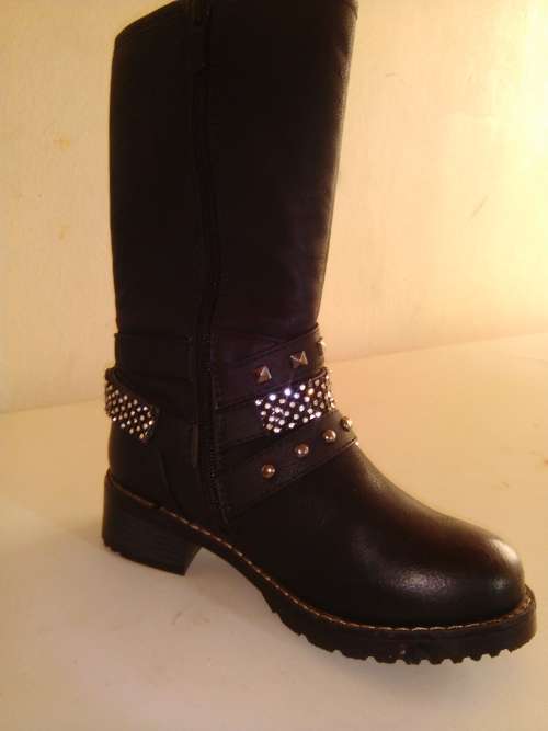 GIRLS LONG WINTER BOOTS (BLACK) Children Sizes ONLY