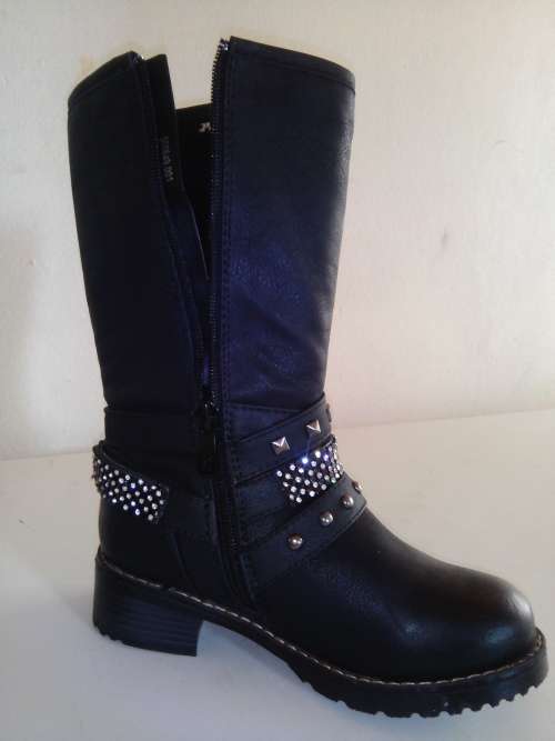 GIRLS LONG WINTER BOOTS (BLACK) Children Sizes ONLY