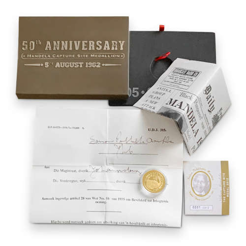 RARE GOLD COIN 1/2 OZ 50th Anniversary Mandela Capture Site Medallion of 2012. RARE: NR 2 of 2012