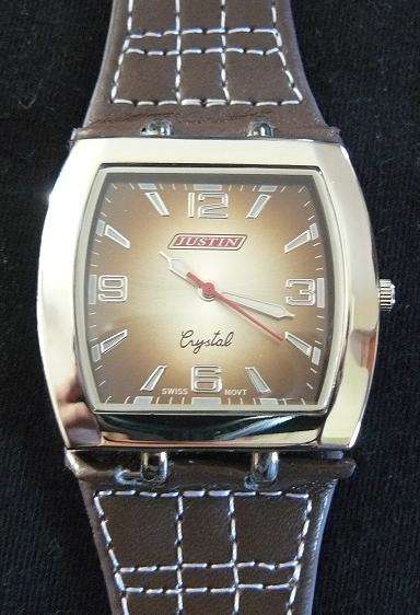 MENS WATCH WITH BROWN LEATHER STRAP