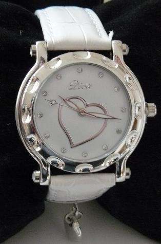 Something different!!! Diva Watch With White Genuine Leather Strap