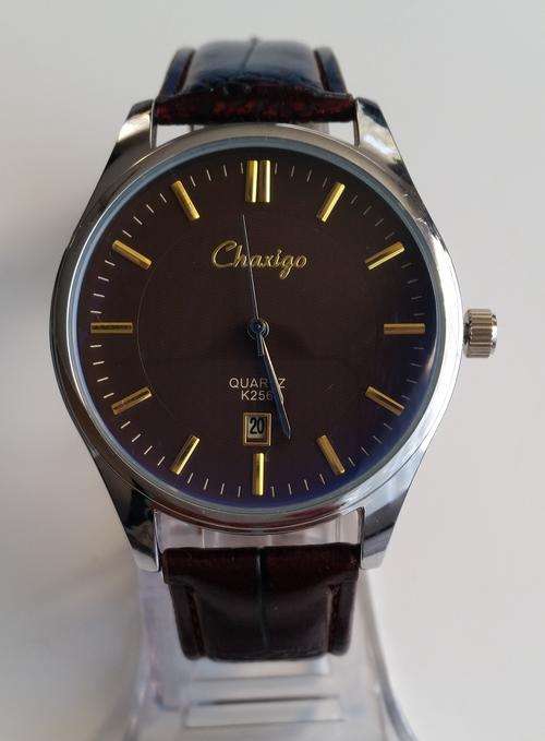 Genuine Brown Leather Strap QUARTZ Watch for Men