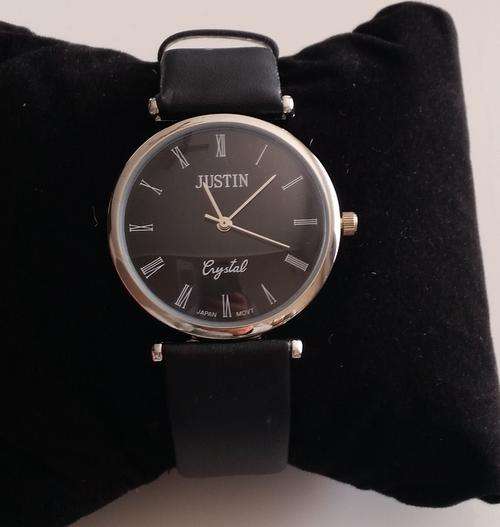 JUSTIN WATCH (black face)** WITH GENUINE LEATHER STRAP