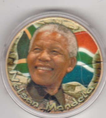 CookIsland Nelson Mandela Commemoration 24ct GP Token Encapsulated