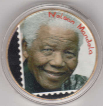 CookIsland Nelson Mandela Commemoration 24ct GP Token Encapsulated