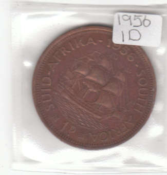 1956 CIRCULATED 1D COIN SEALED