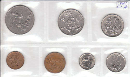 1987 Curcilated coins Sealed in mint pack 1c to R1