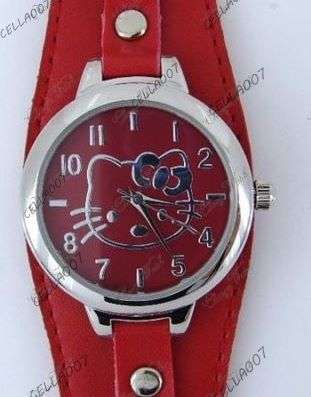 BRAND NEW ON BOB HELLO KITTY LEATHER WATHCES RED(MANY COLORS FOLLOW MY LINK)