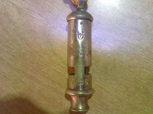 1936 police whistle with rope- Hudson & co.Birmingham