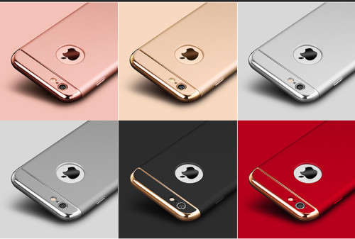 Luxury Metallic Finish Cover Case For iPhone (Red)