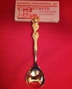 Eetrite 24ct Gold Plated Rose Shaped Sugar Spoon (+- 14cm Long)