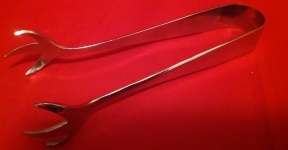 Ice Cube Tongs Stainless Steel (+- 15.5cm)