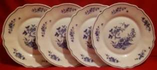 Porcelain Side Plates Set Of 4 - Arcopal France (+-19cm Long)