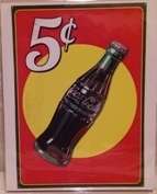 Wooden Sign - Coca-Cola (+- 16x20x0.3cm)