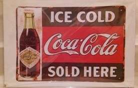 Wooden Sign - Coca-Cola (+- 20x30x0.3cm)