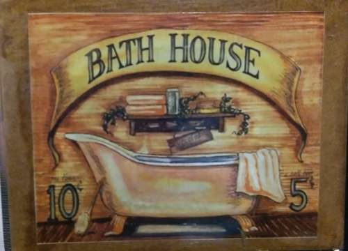 Wooden Board Sign - Bath House