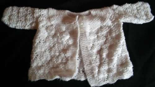 Baby - Knitted Baby Jacket - White