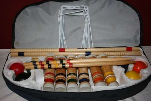 Sport Craft 6 Player Croquet Set Outdoor Backyard Game With Carry Case