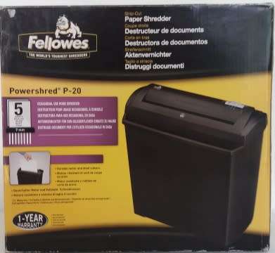 Fellowes Powershred P 20 Paper Shredder