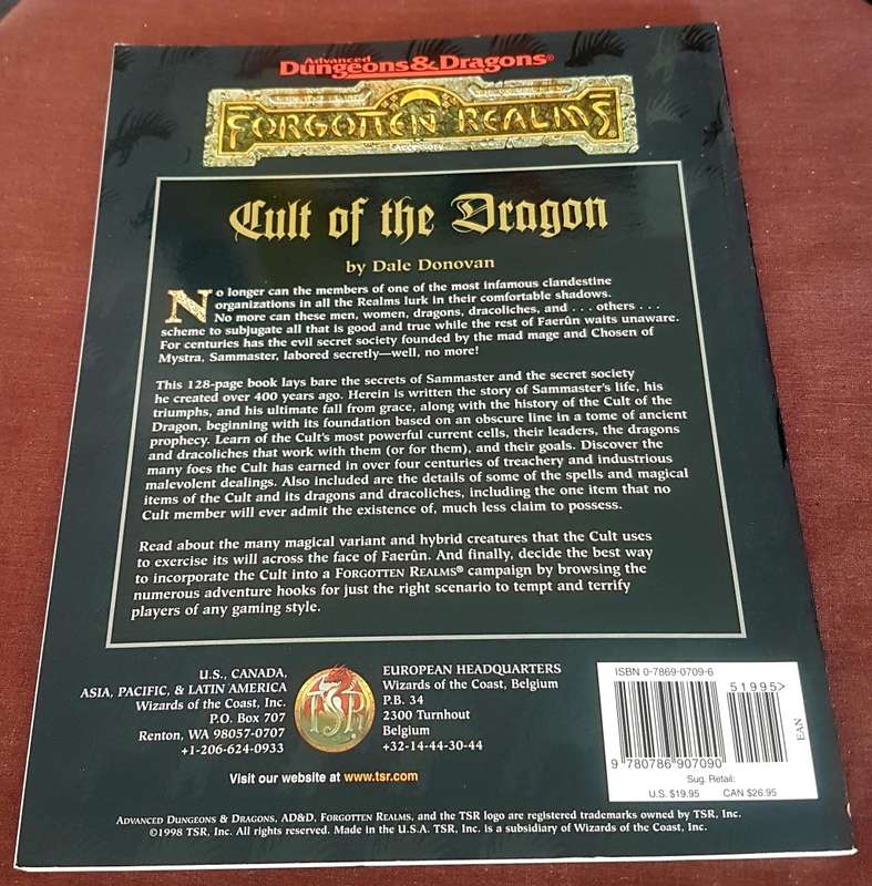 Advanced Dungeons & Dragons Forgotten Realms Cult of the Dragon
