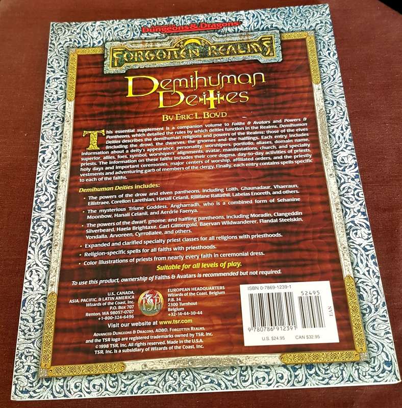 Forgotten Realms Demihuman Deities Advanced Dungeons & Dragons