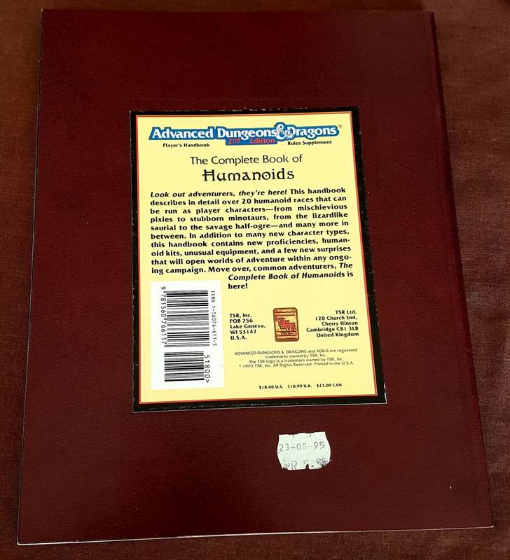 The Complete Book of Humanoids Advanced Dungeons & Dragons