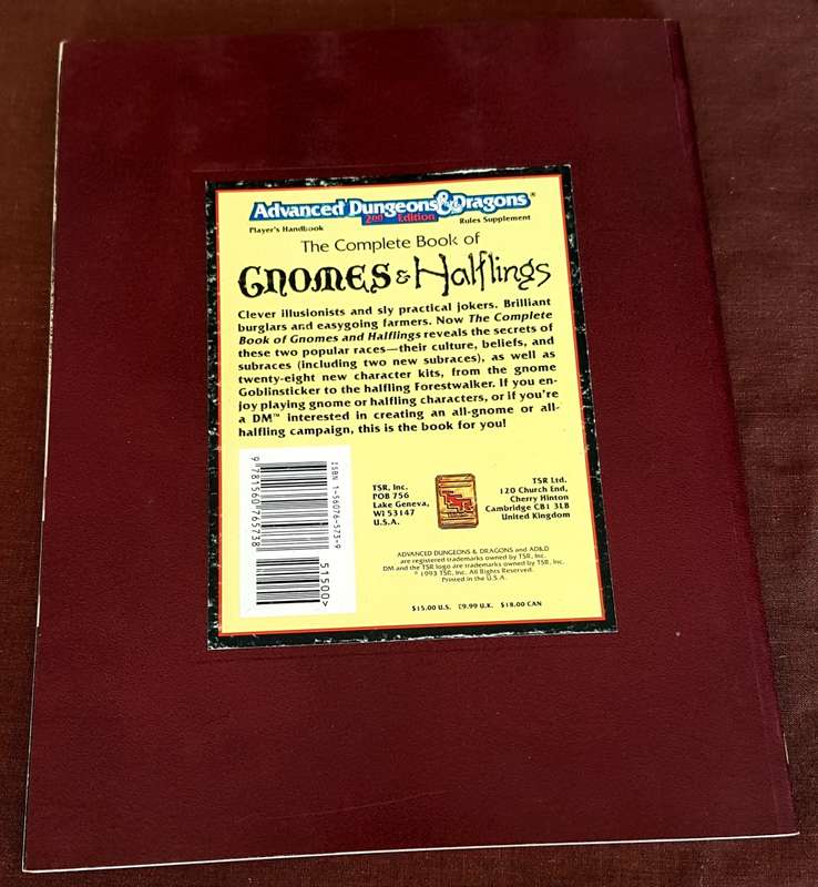 Advanced Dungeons & Dragons The Complete Book of Gnomes & Halflings