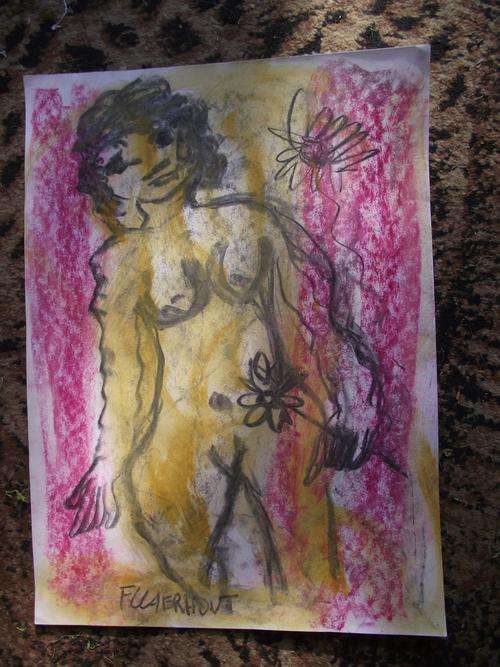 Claerhout nude lady with flowers