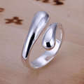 FASHION OPEN TEARDROP 925 SILVER PLATED RING