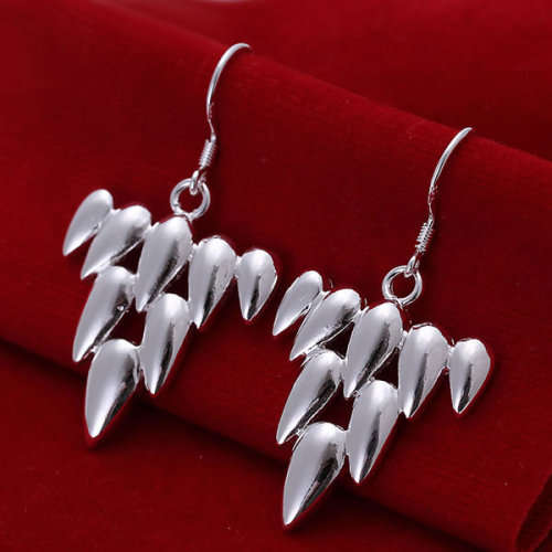 925 SILVER PLATED ANGEL WINGS DROP EAR RINGS