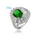 BRILLIANT AND BOLD GREEN AND WHITE CZ RING SIZE 7