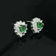 EXQUISITE DIAMANTE WHITE /GREEN CZ EARRINGS