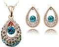 ZIRCON 18 KGP CRYSTAL CZECH RHINESTONE COLOR PURPLE& EARRINGS