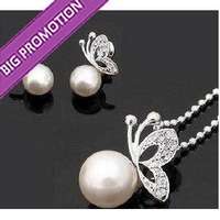 CUTE BUTTERFLY NECKLACE/EAR RING SET FOR GIRLS