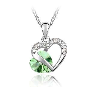 GREENHEART SHAPE AUSTRIAN CRYSTAL NECKLACE