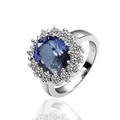 PLATINUM PLATED AUSTRIAN CRYSTALS & CUBIC ZIRCONIA RING SIZE NO 8