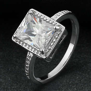 LUXURIOUS 4.00CT RHODIUM PLATED CZ WOMENS RING