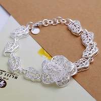 925 STERLING SILVER PL LARGE ROSE BRACELET