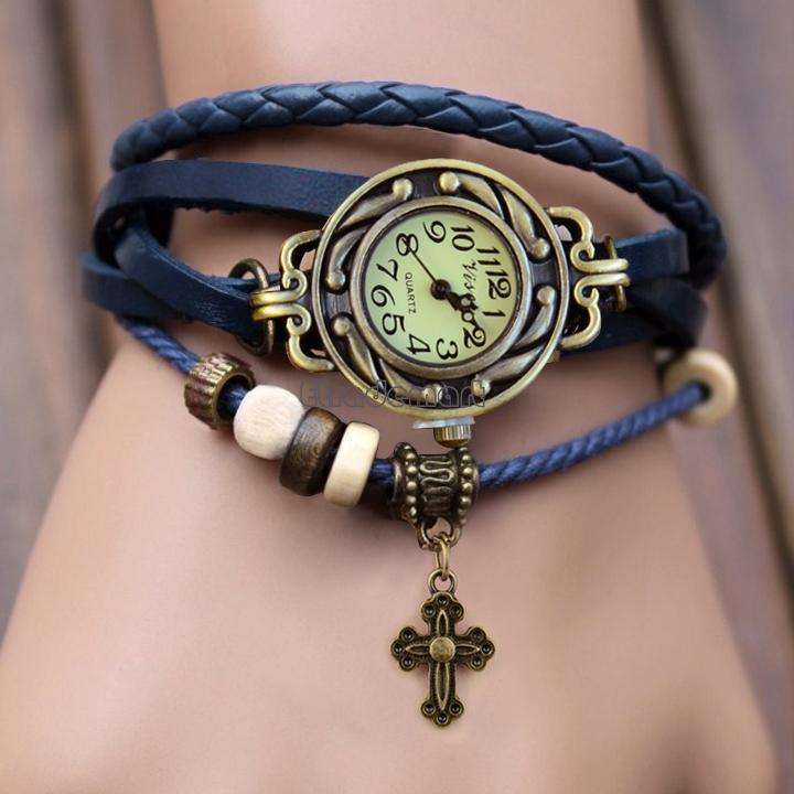WOMENS REAL LEATHER WATCH, CHARMS MAY DIFFER
