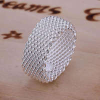 925 STERLING SILVER PL MESH RING NO 8 !!!!!!